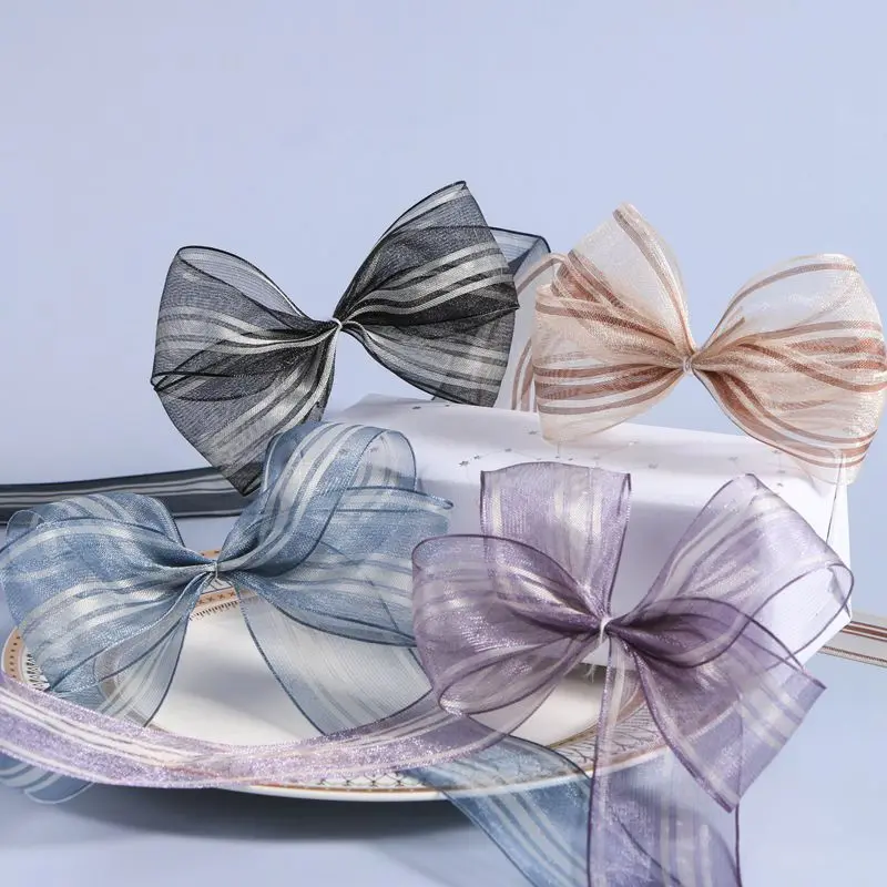 Striped Organza Ribbon Transpa - огляд і ціна Florist Supply Ribbon