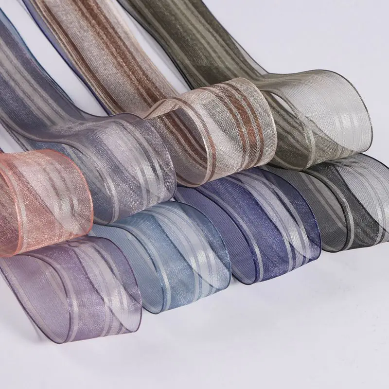 Striped Organza Ribbon Transpa - огляд і ціна Florist Supply Ribbon