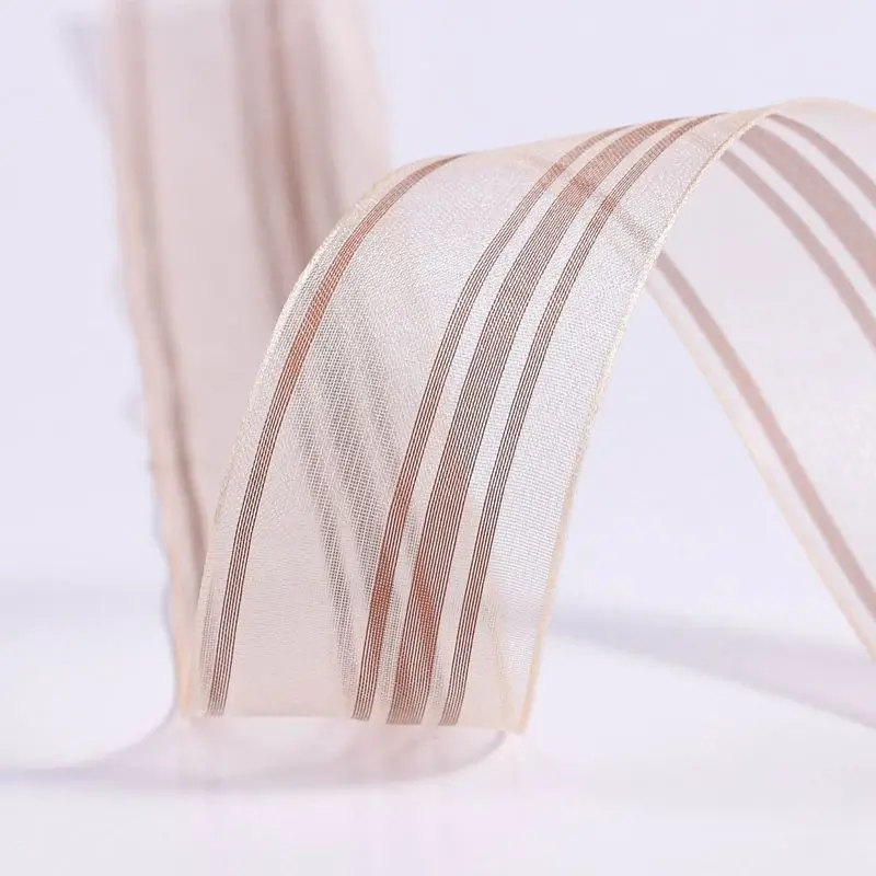 Striped Organza Ribbon Transpa - огляд і ціна Florist Supply Ribbon