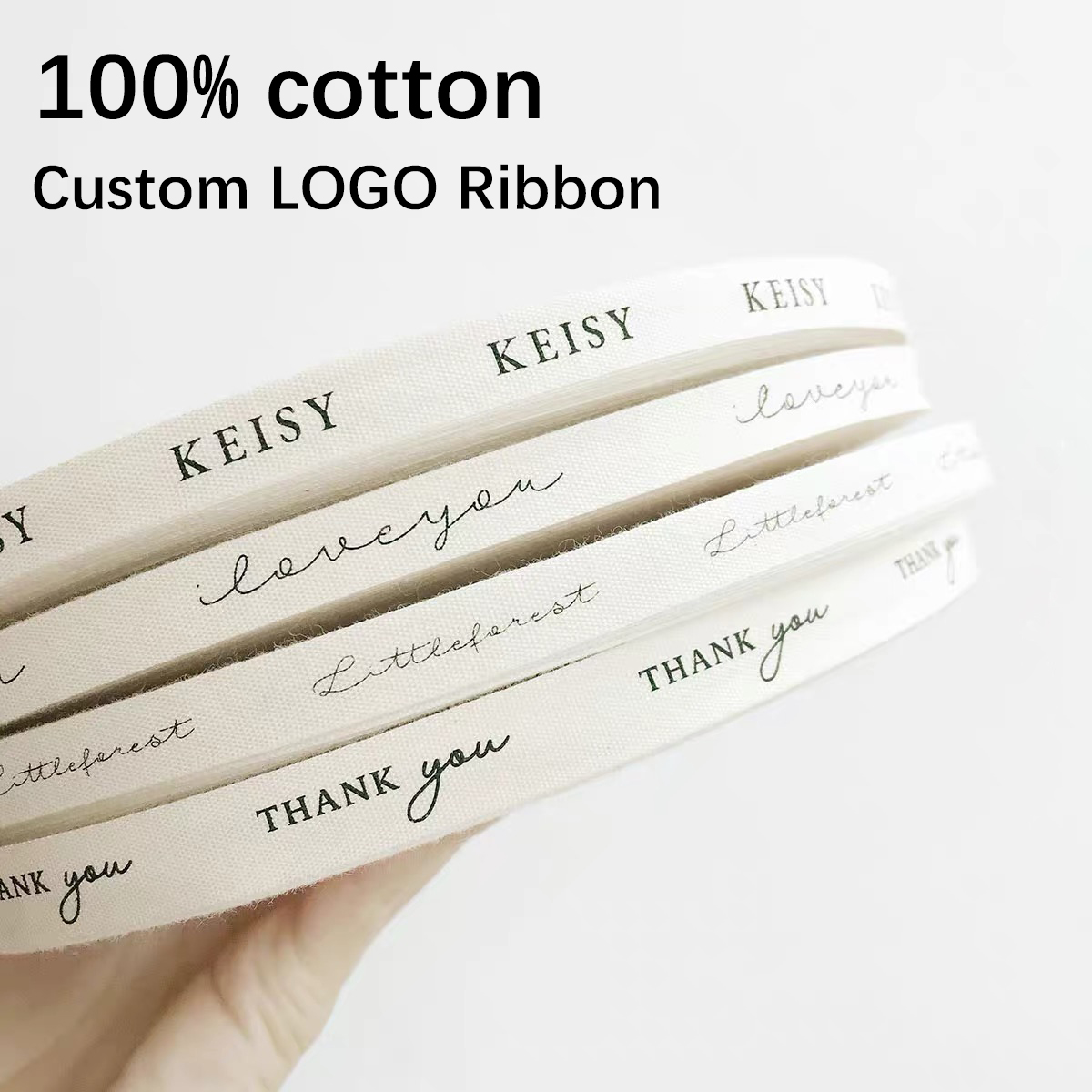 Custom Logo Cotton Ribbon for  - огляд і ціна Florist Supply Ribbon