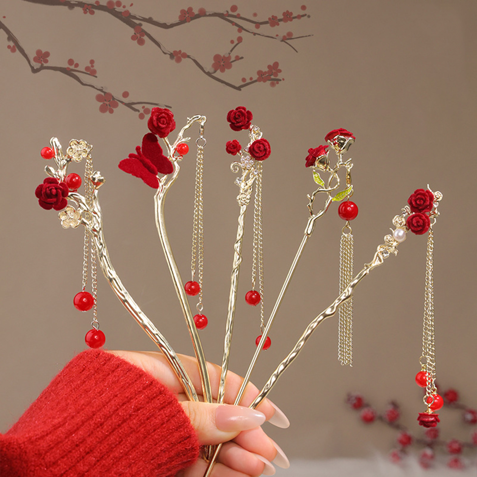 Chinese Style Rose Flower Hair - огляд і ціна Florist Supplies