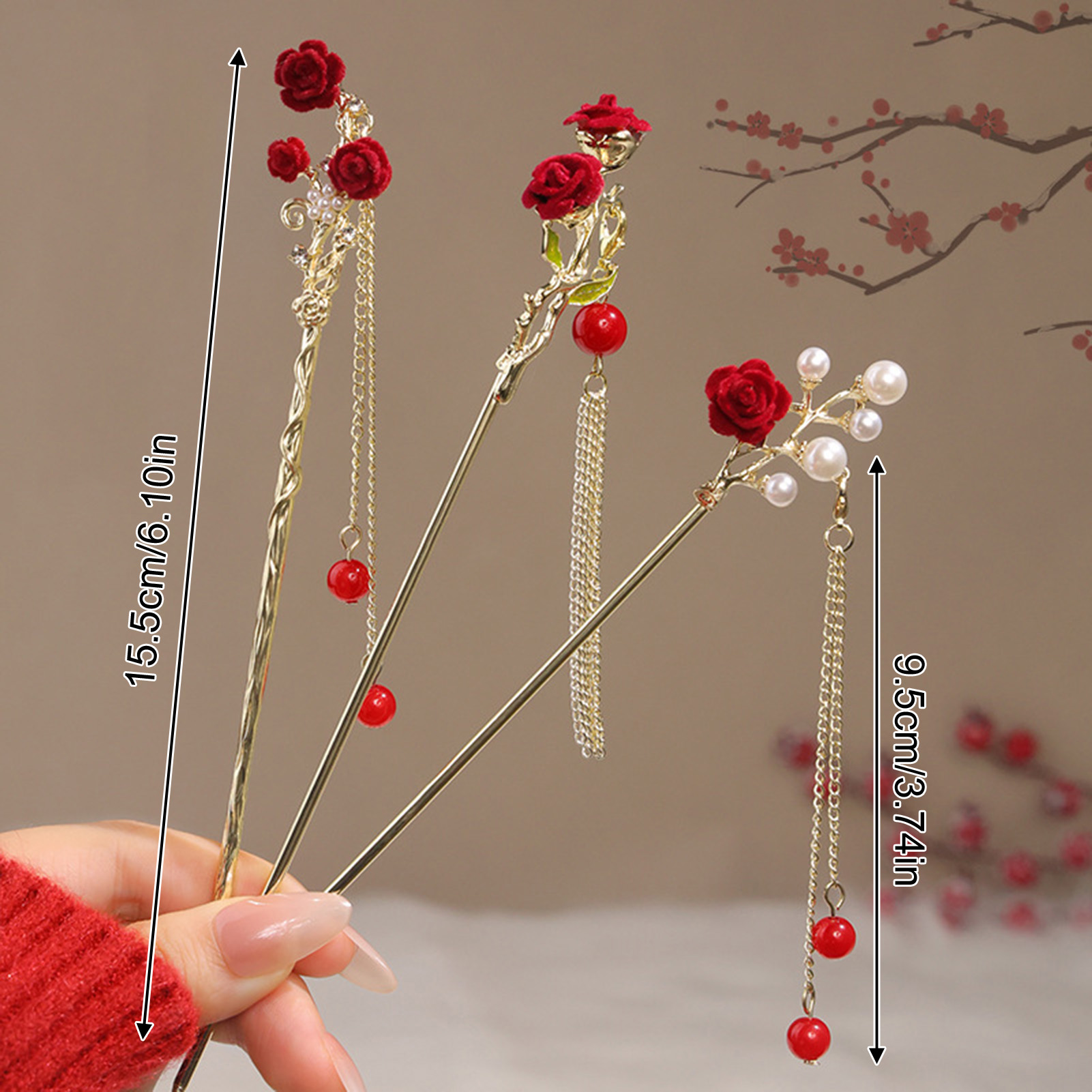 Chinese Style Rose Flower Hair - огляд і ціна Florist Supplies