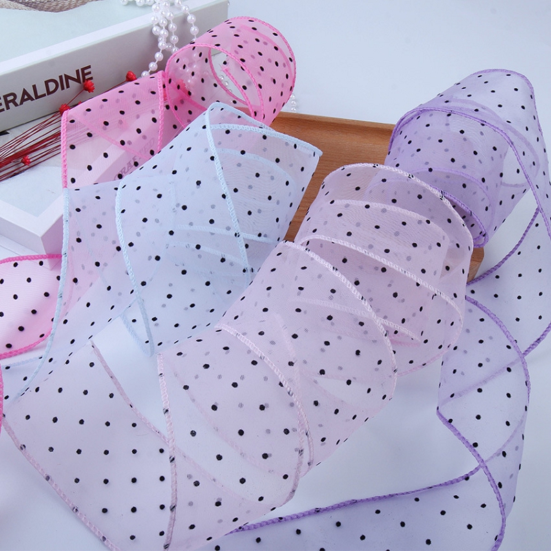 50Yards Gauze with Dots Decora - огляд і ціна Florist Supply Ribbon