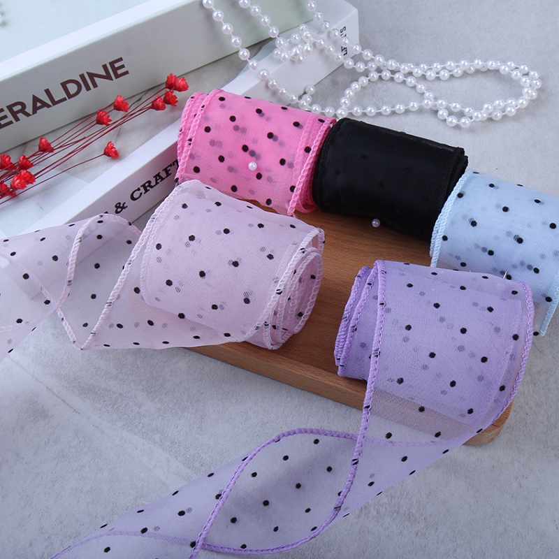 50Yards Gauze with Dots Decora - огляд і ціна Florist Supply Ribbon