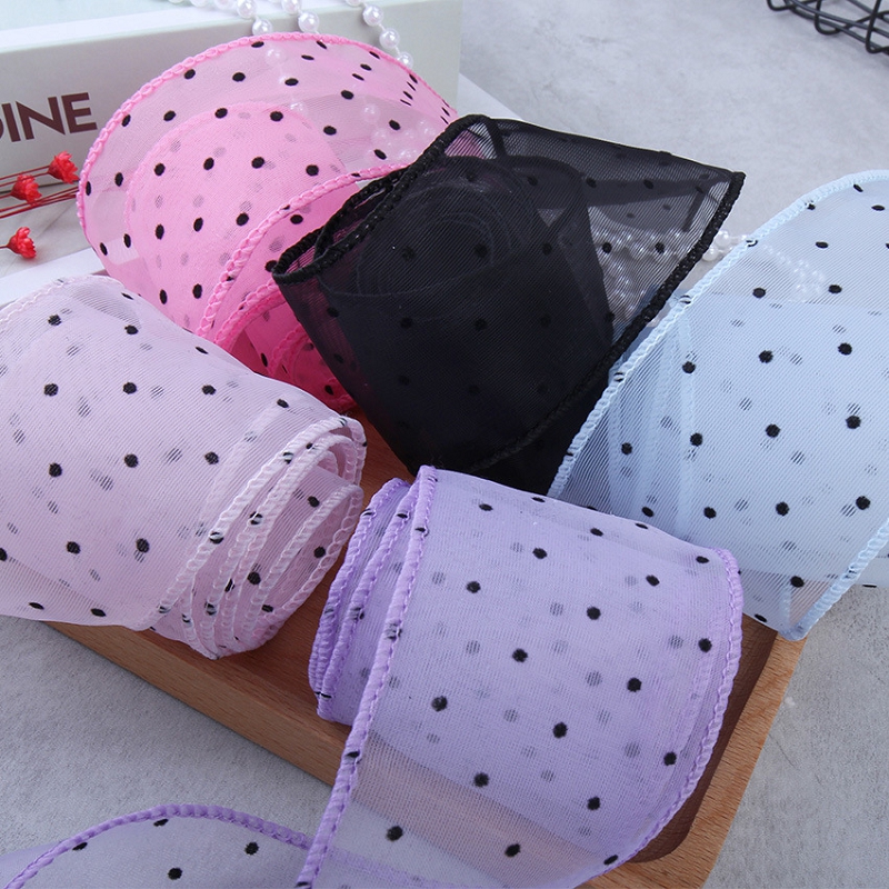 50Yards Gauze with Dots Decora - огляд і ціна Florist Supply Ribbon