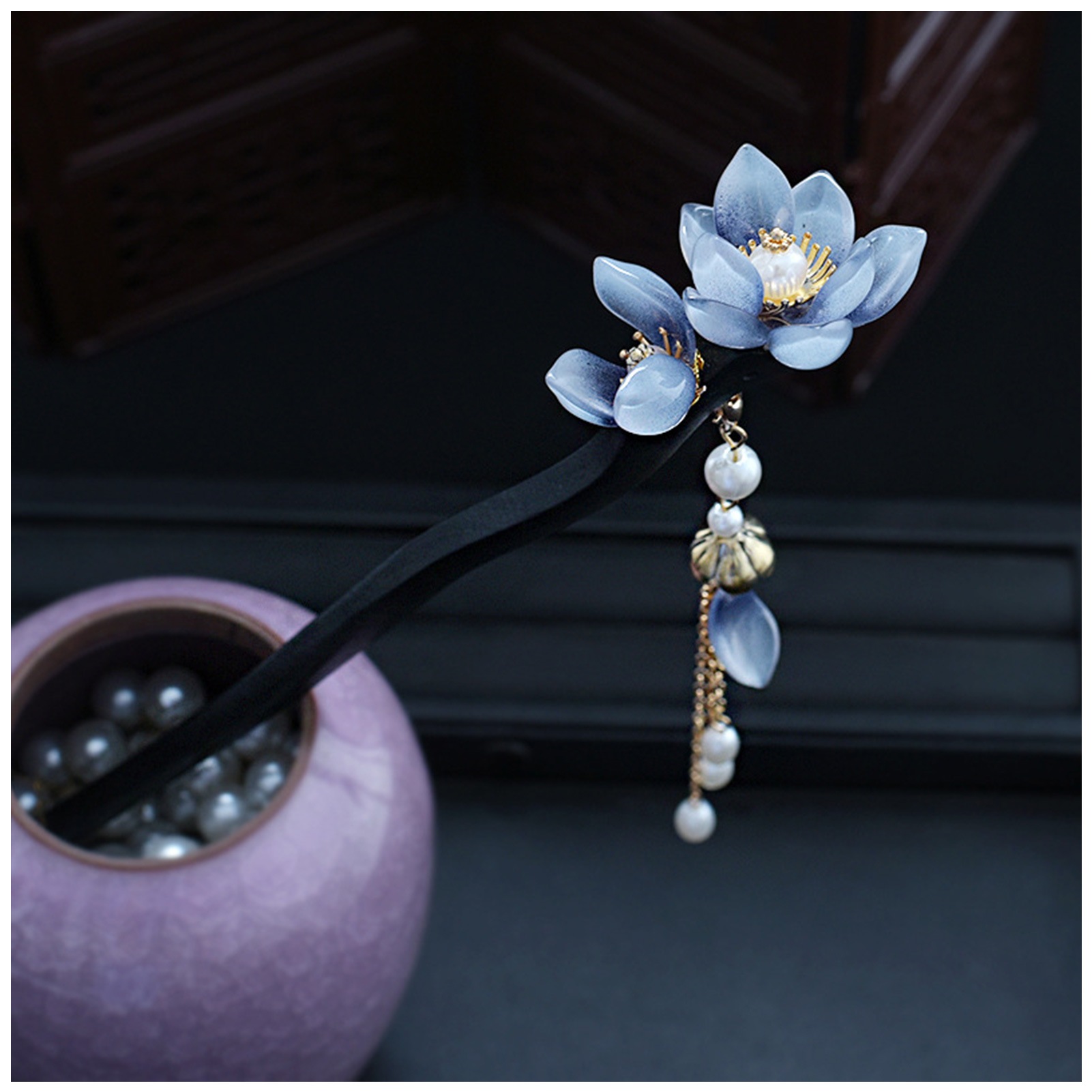 Blue Flower Hair Stick Vintage - огляд і ціна Florist Supplies