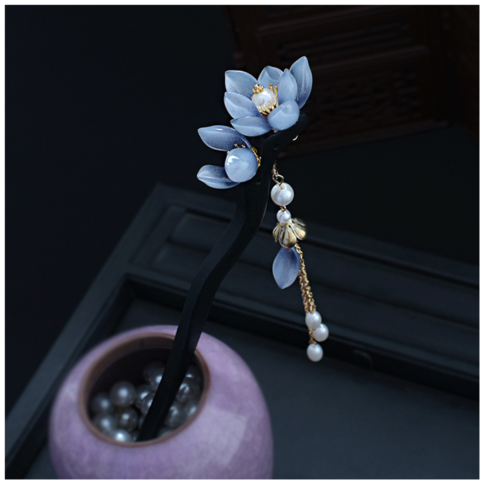 Blue Flower Hair Stick Vintage - огляд і ціна Florist Supplies