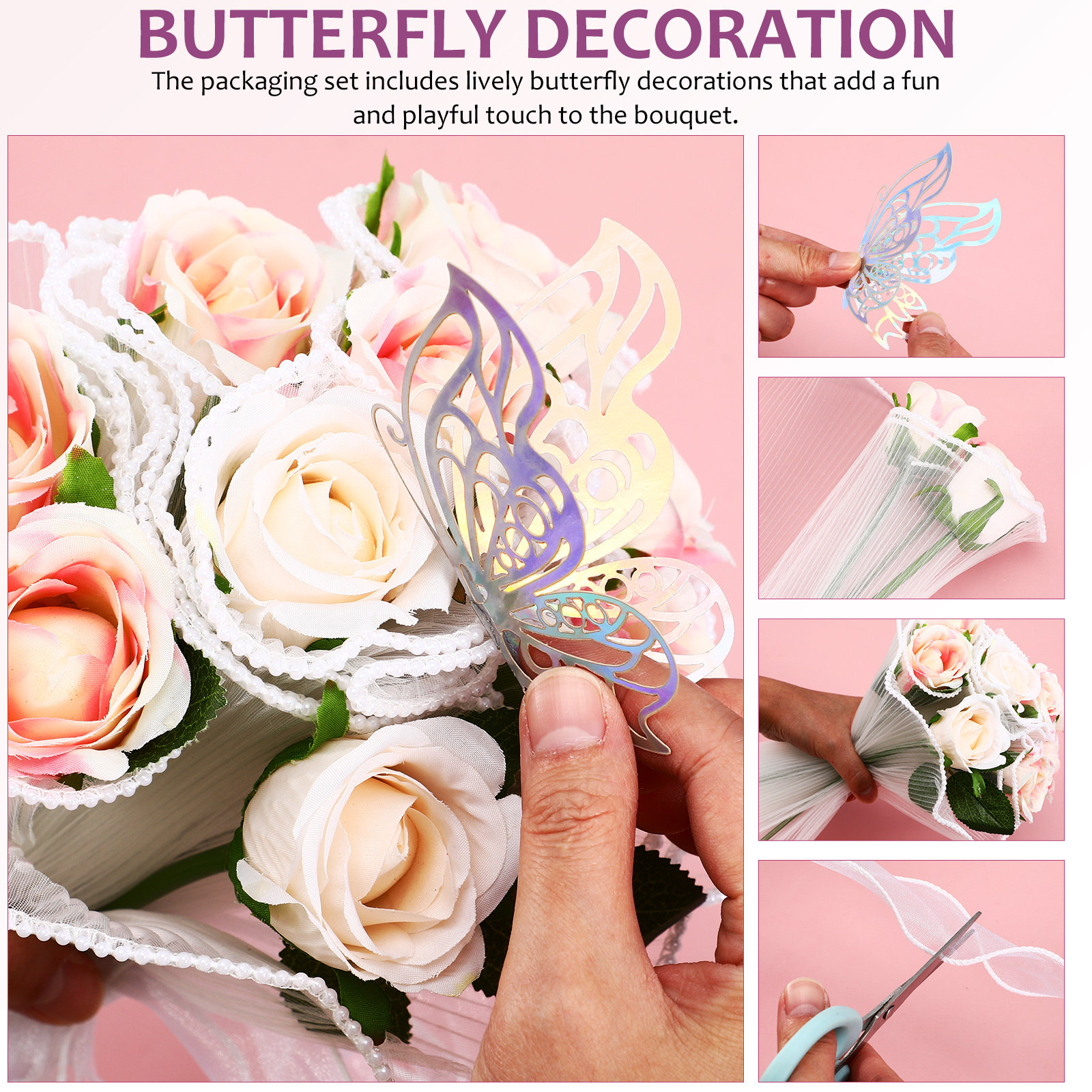 1Set Fresh Flower Bouquet Wrap - огляд і ціна Florist Supply Ribbon