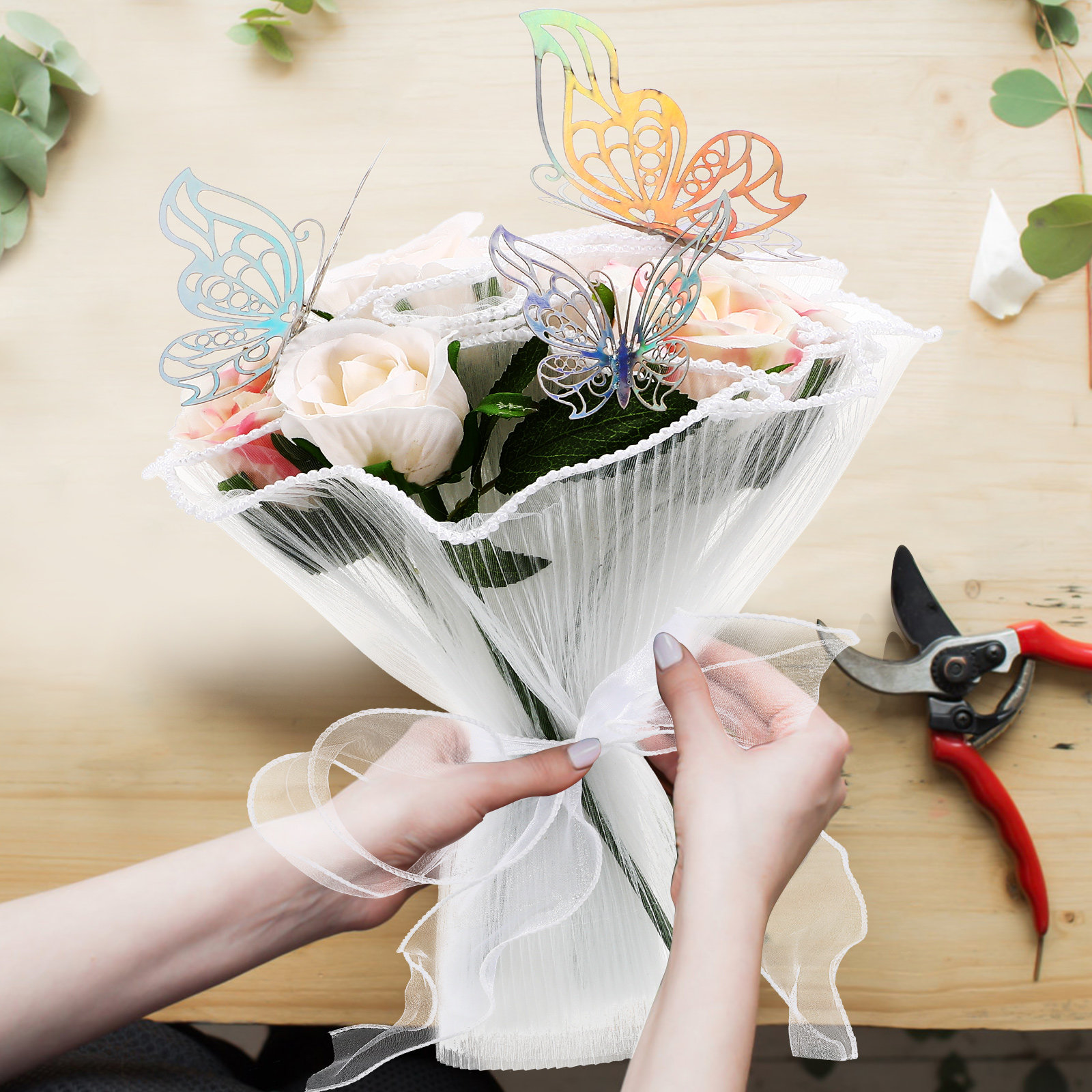 1Set Fresh Flower Bouquet Wrap - огляд і ціна Florist Supply Ribbon